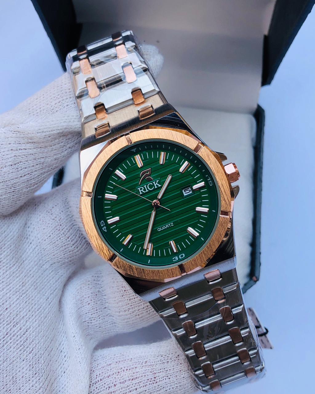 RICK Two-Tone Gold & Silver Luxury Quartz Watch for Men – Stainless Steel Date Watch | 1 Year Warranty | article 241