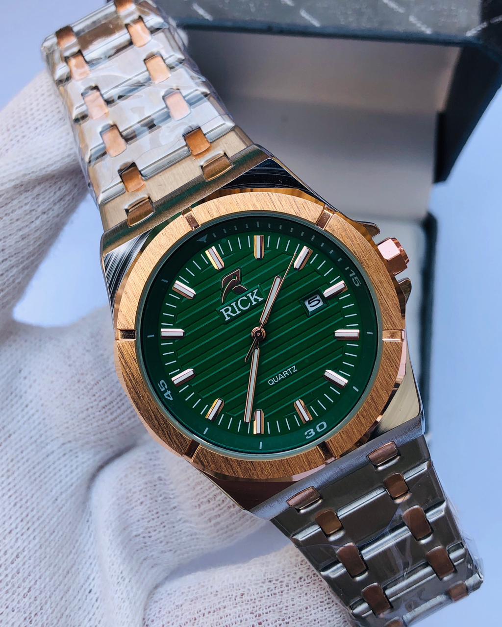 RICK Two-Tone Gold & Silver Luxury Quartz Watch for Men – Stainless Steel Date Watch | 1 Year Warranty | article 241