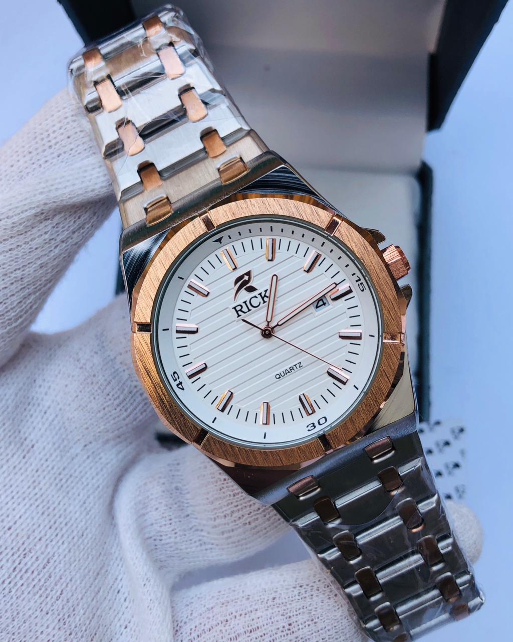 RICK Two-Tone Gold & Silver Luxury Quartz Watch for Men – Stainless Steel Date Watch | 1 Year Warranty | article 241