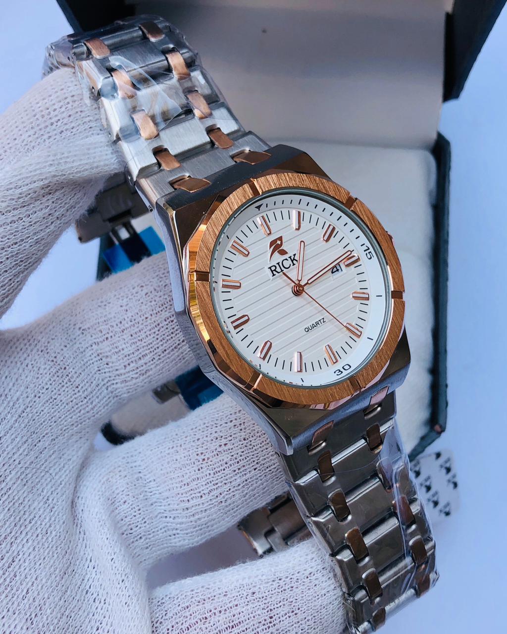 RICK Two-Tone Gold & Silver Luxury Quartz Watch for Men – Stainless Steel Date Watch | 1 Year Warranty | article 241