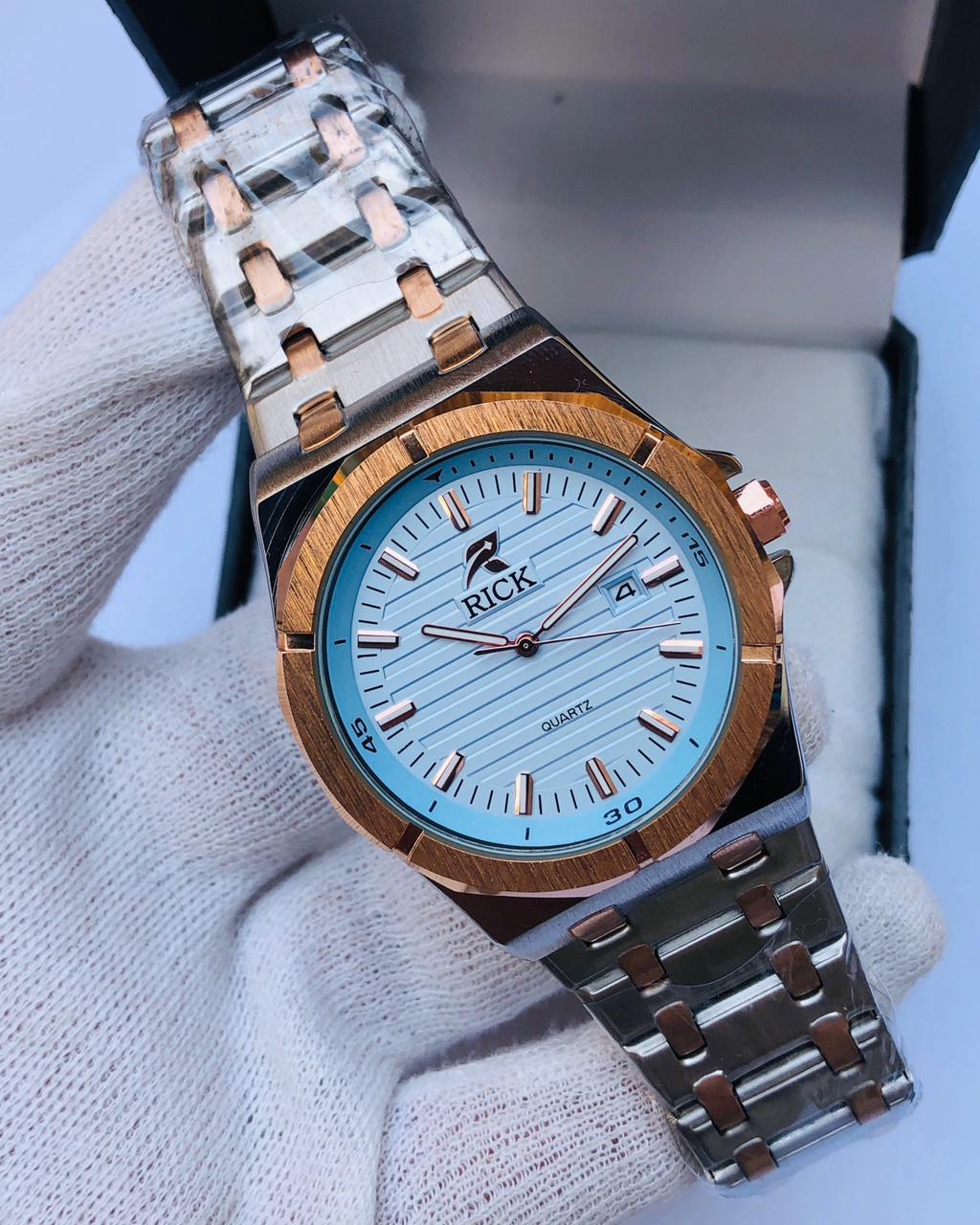 RICK Two-Tone Gold & Silver Luxury Quartz Watch for Men – Stainless Steel Date Watch | 1 Year Warranty | article 241