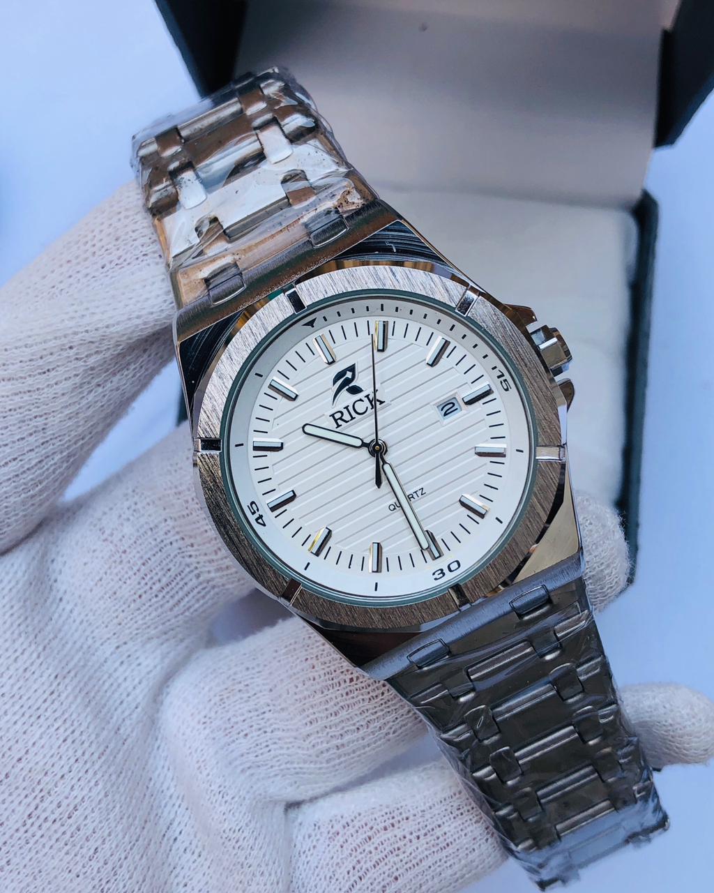 RICK Classic Silver Stainless Steel Men’s Watch – Quartz Date Display | 1 Year Warranty & Free Delivery | article 243