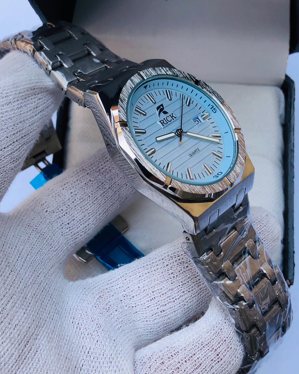 RICK Classic Silver Stainless Steel Men’s Watch – Quartz Date Display | 1 Year Warranty & Free Delivery | article 243