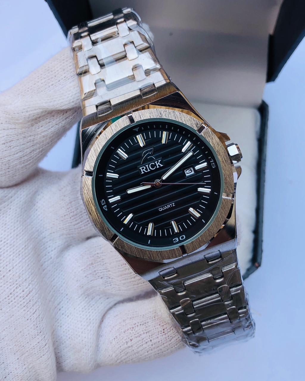 RICK Classic Silver Stainless Steel Men’s Watch – Quartz Date Display | 1 Year Warranty & Free Delivery | article 243