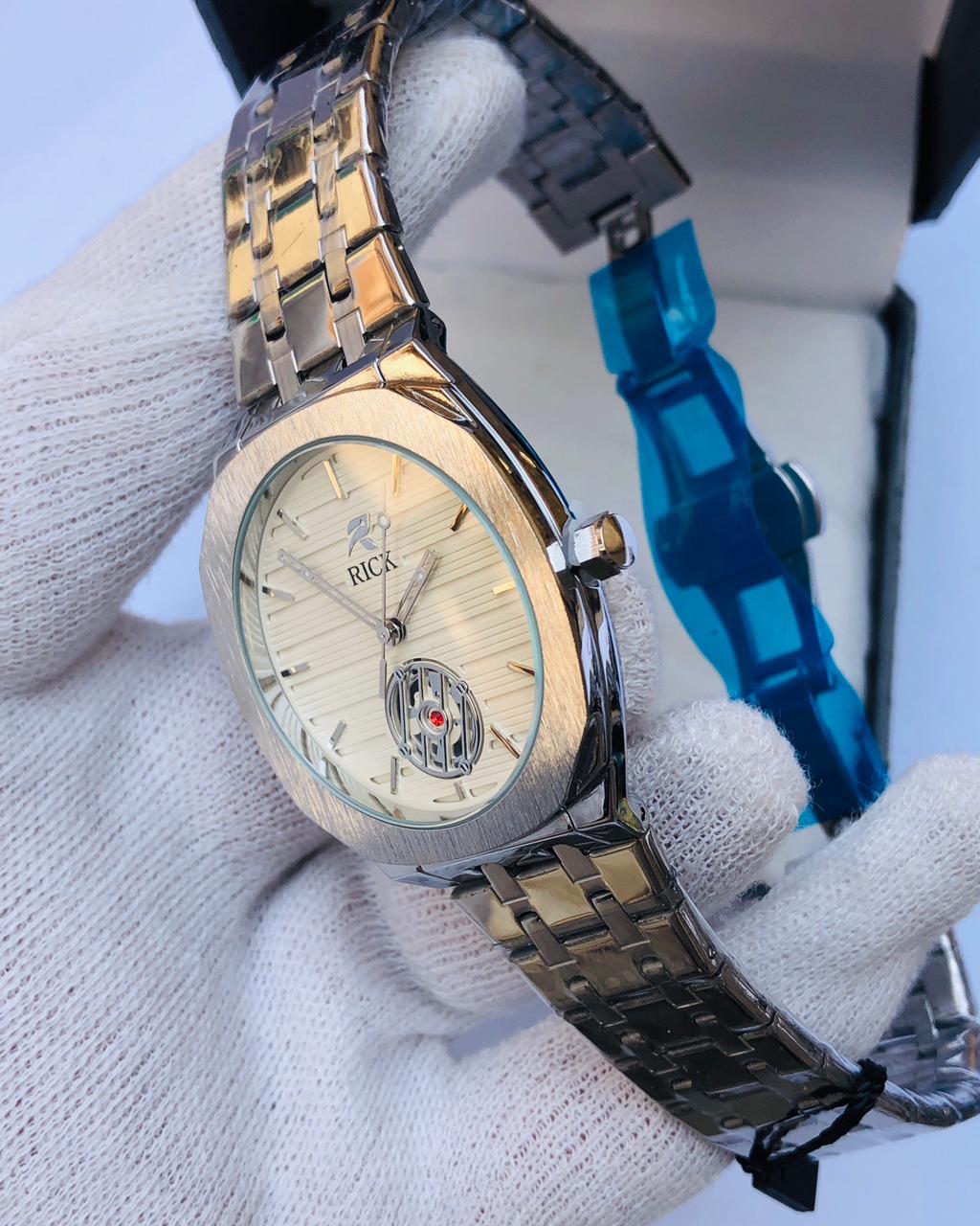 RICK Classic Silver Stainless Steel Men’s Watch – Black Dial | Article No: RK-26S | 1 Year Warranty