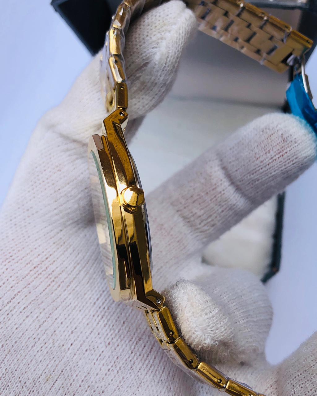 RICK Premium Gold Stainless Steel Watch for Men – Quartz Minimalist Dial | Article No: RK-2030G | 1 Year Warranty