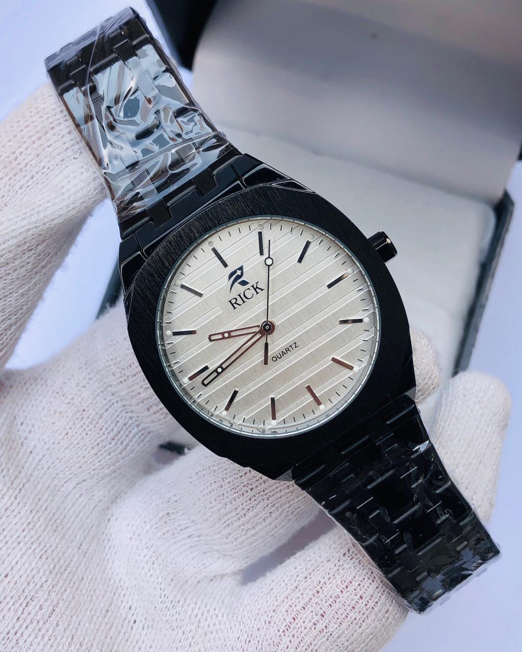 RICK All Black Luxury Stainless Steel Watch for Men – Minimalist Quartz | Article No: RK-2030B | 1 Year Warranty