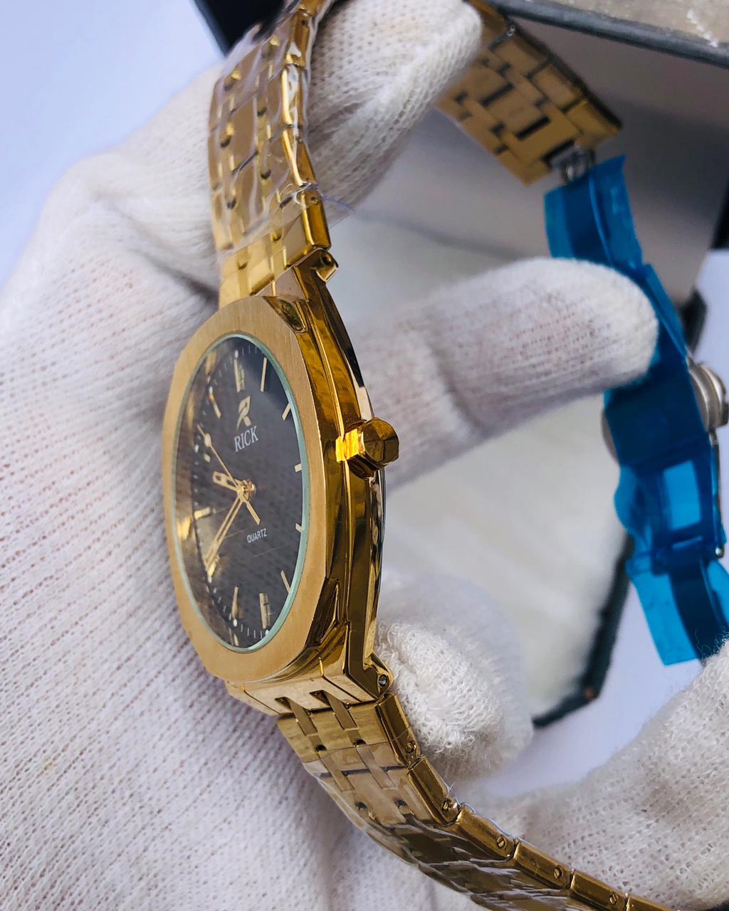 RICK Premium Gold Stainless Steel Watch for Men – Quartz Minimalist Dial | Article No: RK-2030G | 1 Year Warranty