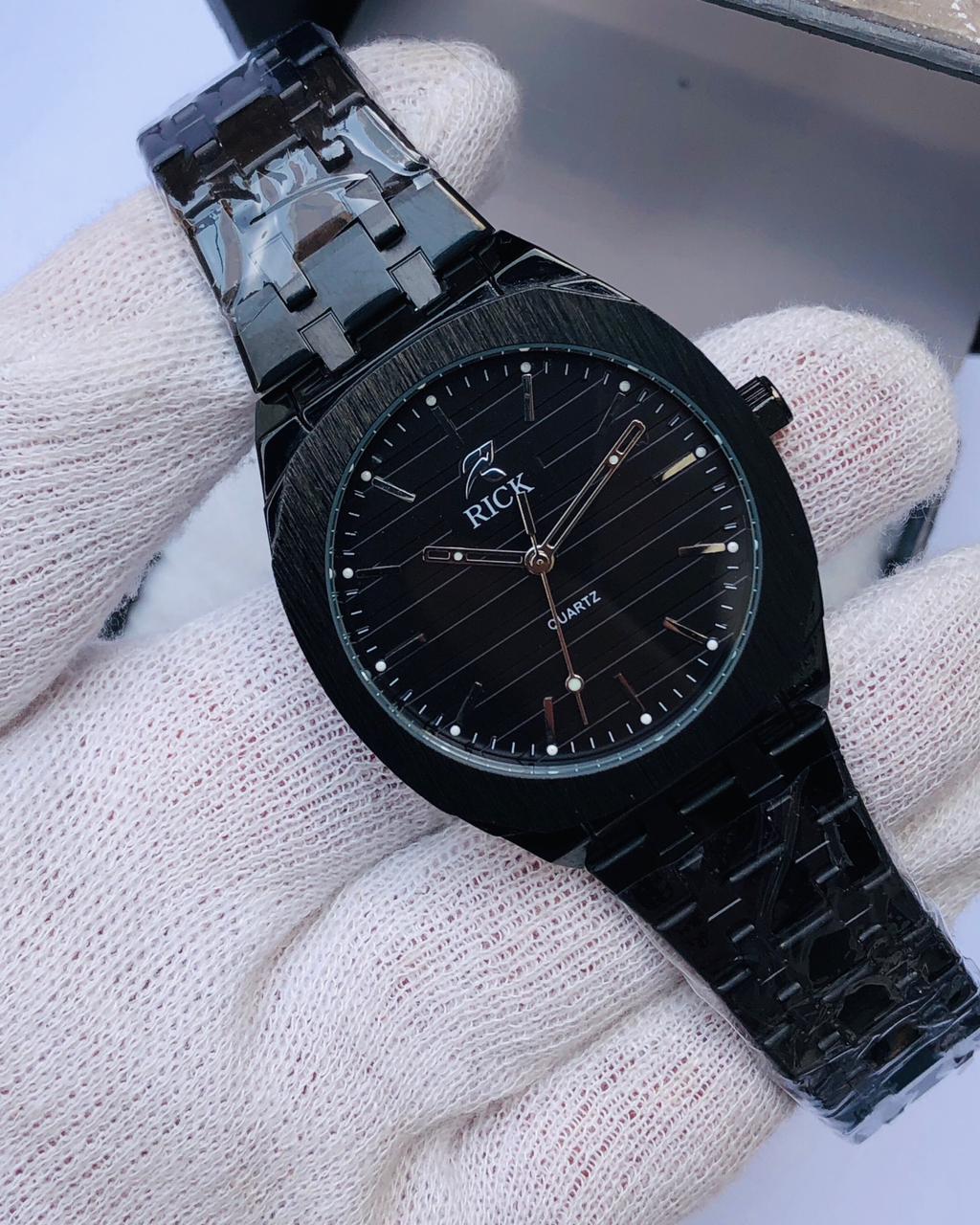 RICK All Black Luxury Stainless Steel Watch for Men – Minimalist Quartz | Article No: RK-2030B | 1 Year Warranty