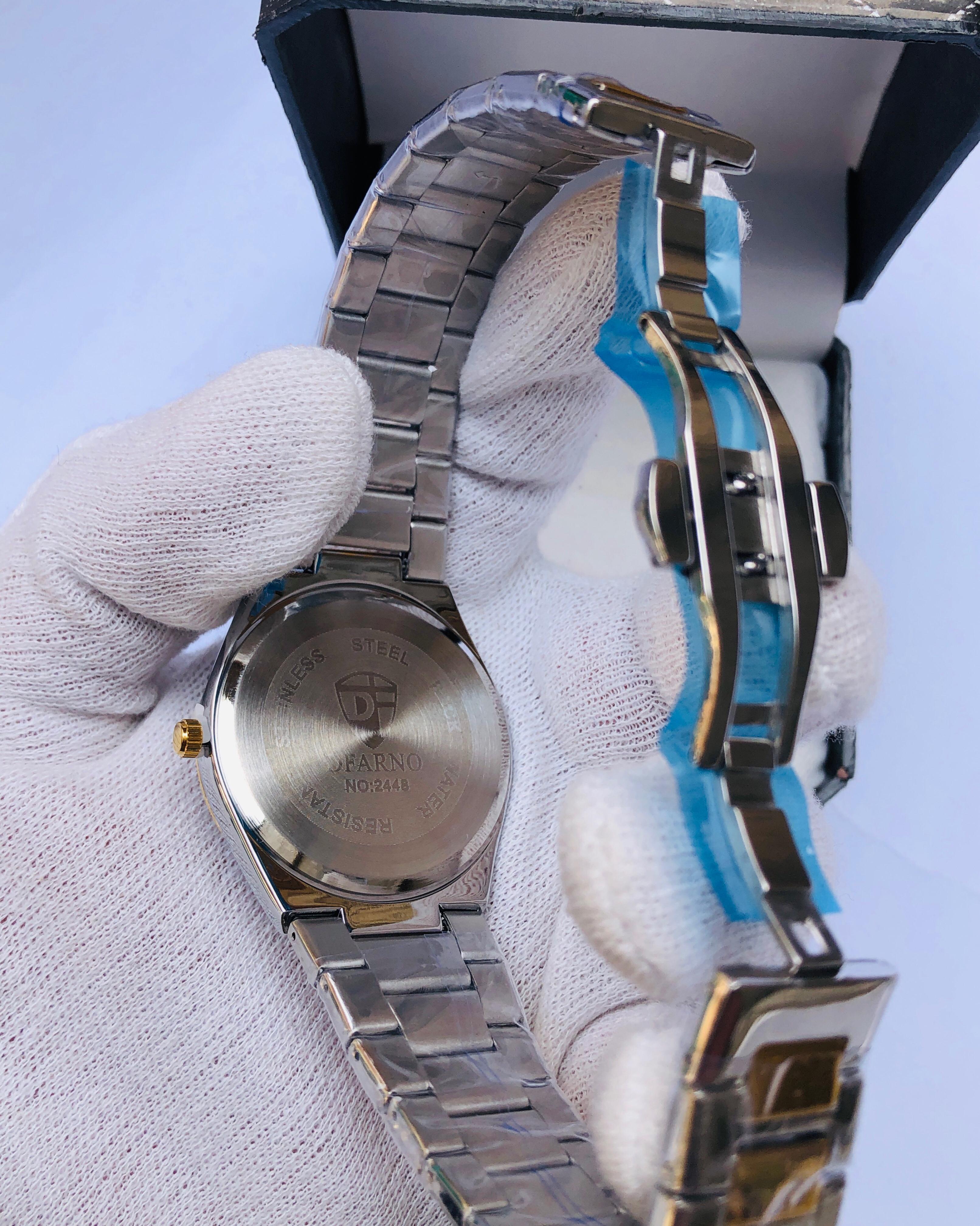 DEARNO Luxury Two-Tone Quartz Watch for Men – Sapphire Glass, Stainless Steel Strap